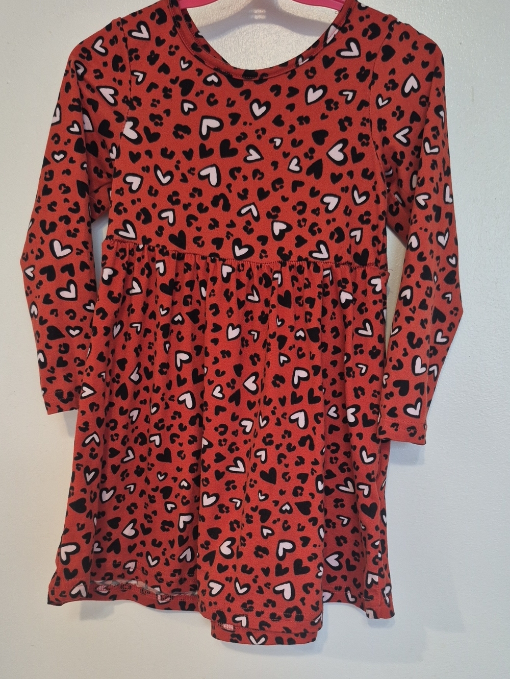 🍀5/30🍀Girls' Heart Print Long-Sleeve Dress